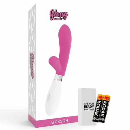 Glossy Jackson Rabbit Roze Silikonski Masažer Dva Motora 12cm