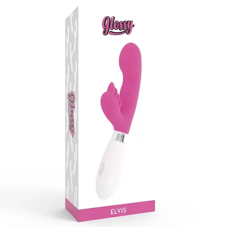 Glossy Elvi Roze Silikonski Intimni Uređaj sa Dva Motora 10 Režima 12cm