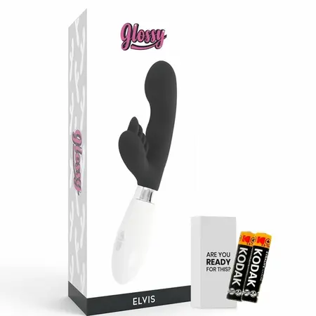 Glossy Elvi Intimate Dual-Motor Silicone Massager Black 12cm