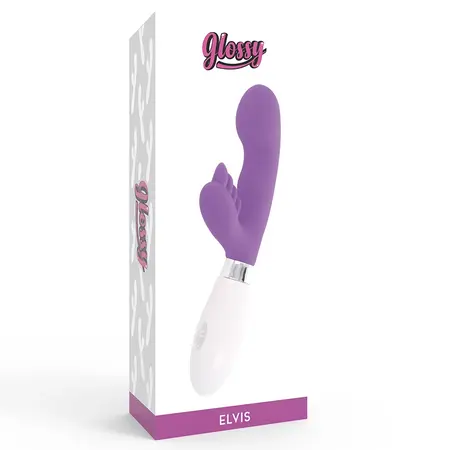 Glossy Elvi Silikonski Masažer Dva Motora 10 Režima Ljubičasti 12cm