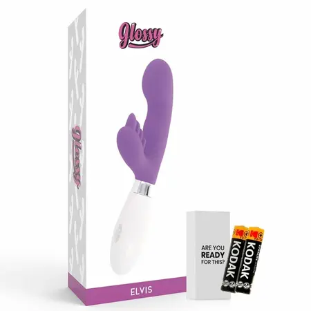 Glossy Elvi Silikonski Masažer Dva Motora 10 Režima Ljubičasti 12cm