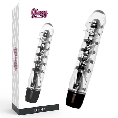 Glossy Lenny Crni - Ergonomski Intimni Uređaj, 14 cm, Vodootporan TPE