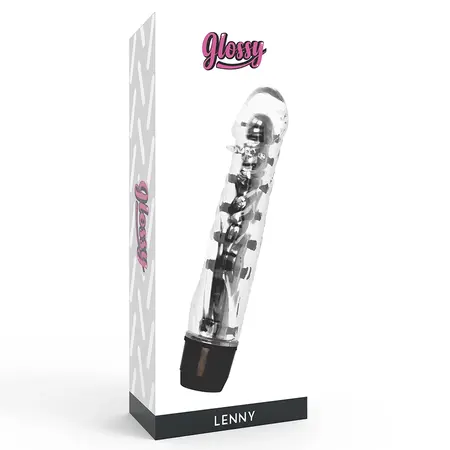 Glossy Lenny Crni - Ergonomski Intimni Uređaj, 14 cm, Vodootporan TPE