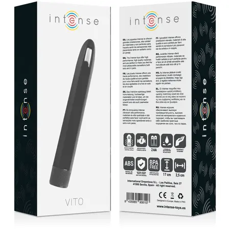 INTENSE VITO Crni Srednji Dvostrani Vibrirajući Masažer 17cm
