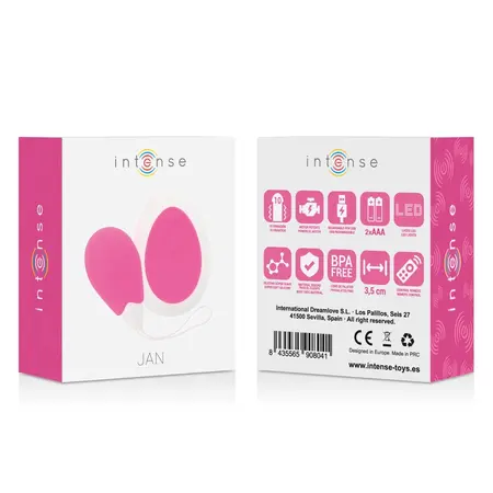 Intense JAN Bežično Daljinsko Upravljano Intimno Jaje Roze USB Punjivo