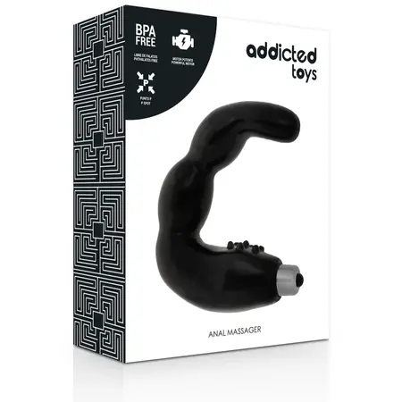 Addicted Toys Prostata Vibracioni Masažer - Crni, TPR, Kompaktna Veličina