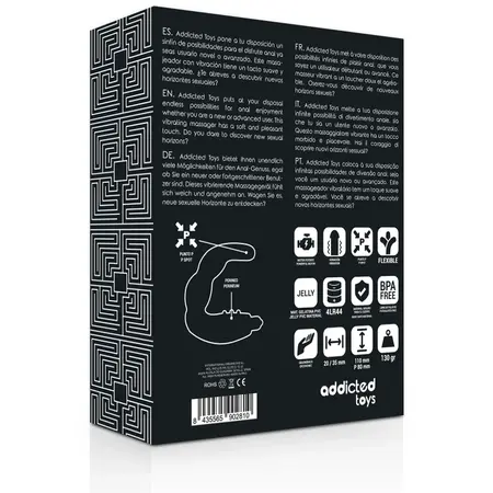 Addicted Toys Prostata Vibracioni Masažer - Crni, TPR, Kompaktna Veličina