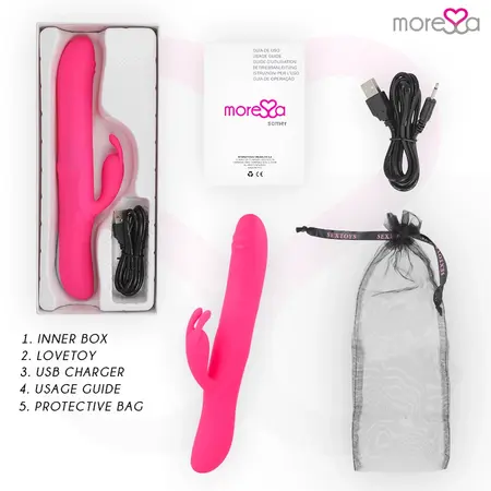 Moressa Somer Premium Silikonski Intimni Uređaj sa Više Rotacija 28cm Roze