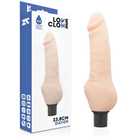 LOVECLONE Daven Samopodmazujući Intimni Uređaj 23.8cm Silikon Crni