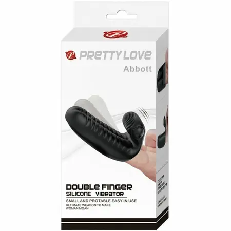 Pretty Love Abbott Black Intimate Finger Device Textured Silicone