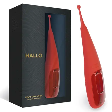 HALLO Focus Vibrator Red - 10-Mode Intimate Wellness Device, Waterproof
