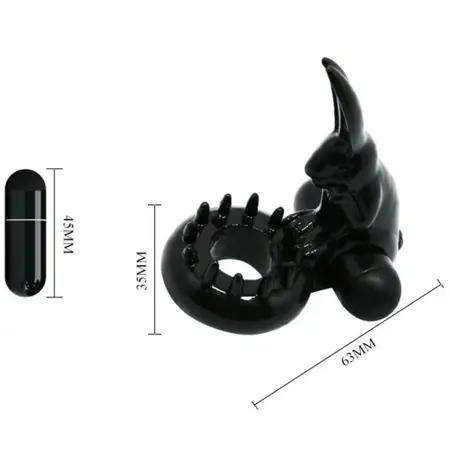 Baile Sweet Ring Crni Intimni Stimulacioni Sistem sa Zečjim Dodatkom