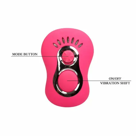 Baile Butterfly Strap-On Intimate System with Remote Control, TPR, Black