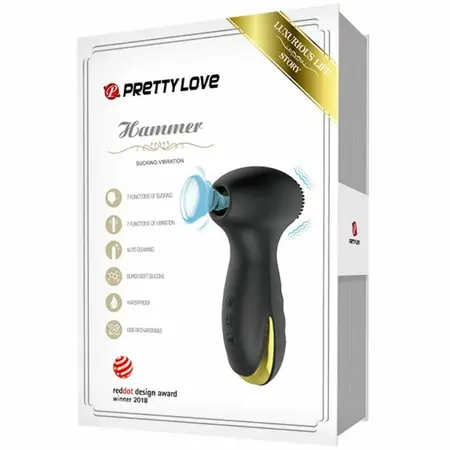 Pretty Love Hammer Intimate Device with Vibration & Suction, USB, Pink