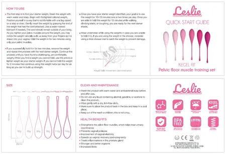 LESLIE Kegel Fit Set - 6 Tegova Za Vežbanje Mišića Karlice, Silikon