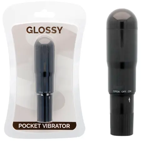Glossy Brilliant Pocket Vibrator Crni - Diskretni Kompaktni Model ABS