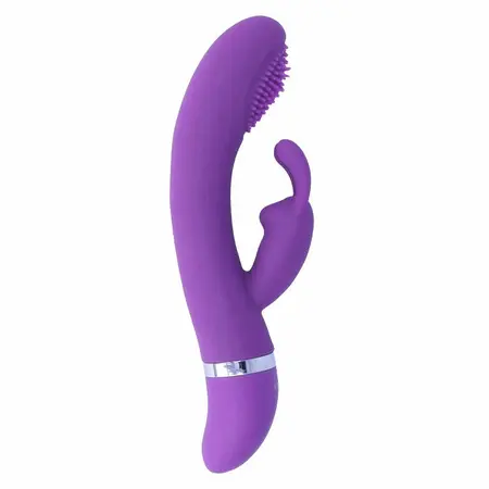 Intense Susy Silicone Rabbit Ljubičasti Oscilirajući Dvostruki Motor Vibrator 18.8cm