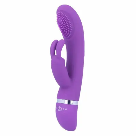 Intense Susy Silicone Rabbit Ljubičasti Oscilirajući Dvostruki Motor Vibrator 18.8cm