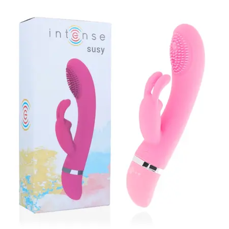Intense Susy Oscilirajući Silikonski Dvostruki Motor Rabbit Roze 18.8cm