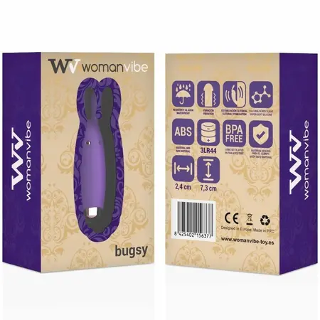 Womanvibe Bugsy Silikonski Dvostruki Intimni Masažer, Roze, 7.3 cm
