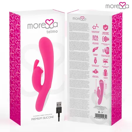 Moressa Telmo Premium Silikonski Punjivi Dvostruki Vibrator 19.5cm