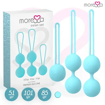 Moressa Osian Premium Set za Trening Dna Karlice Tirkizni Silikon 3 Veličine