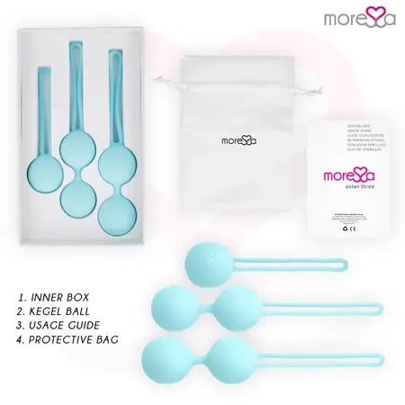 Moressa Osian Premium Set za Trening Dna Karlice Tirkizni Silikon 3 Veličine