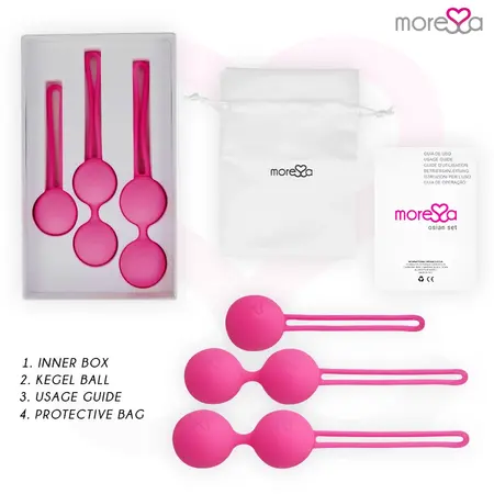 Moressa Osian Set Premium Silikonski Roze - Trojni Trening Dna Karlice