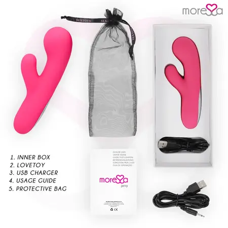 Moressa Jerry Premium Silikonski Dvostruki Motor Intimna Mašina, 30 Režima, Roze