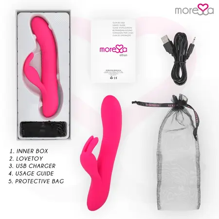 Moressa Ethan Premium Silikonski Dvostruki Motor Intimni Uređaj, USB, 205mm