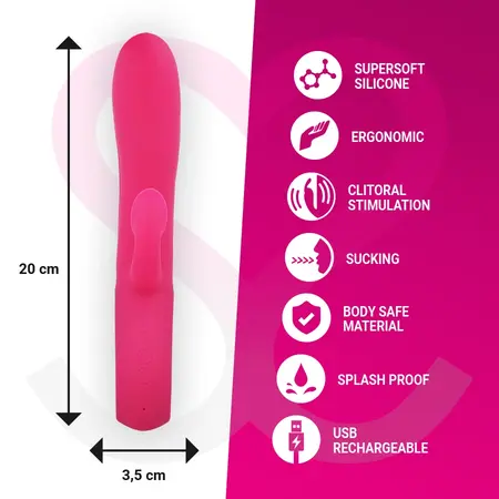 Moressa Dustin Dvostruki Silikonski Talasni Vibrator sa Usisavanjem, Punjiv