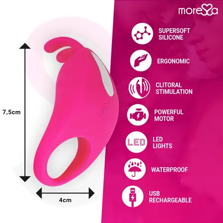 Moressa Brad Premium Silikonski Punjivi Intimni Prsten Roze