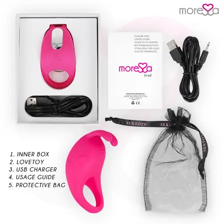 Moressa Brad Premium Silikonski Punjivi Intimni Prsten Roze