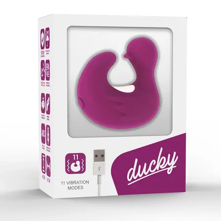 Coverme DUCKYMANIA Punjivi Silikonski Masažni Naprstak, Ljubičasta
