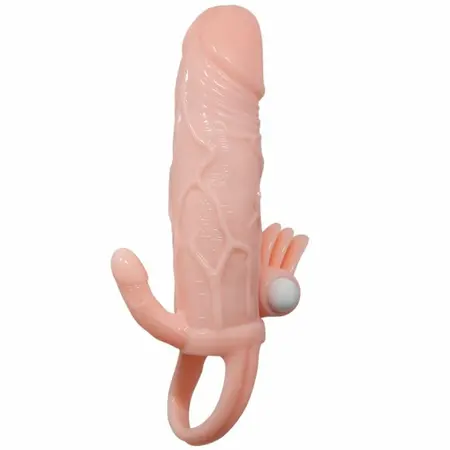 Baile Brave Man Intimate Extension with Dual Stimulation, Flesh, 16.5 cm