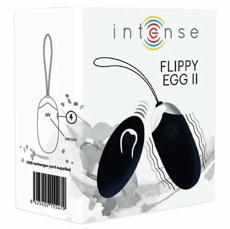 INTENSE Flippy II Vibrirajuće Jaje na Daljinski Upravljač, Crno, 12 Režima