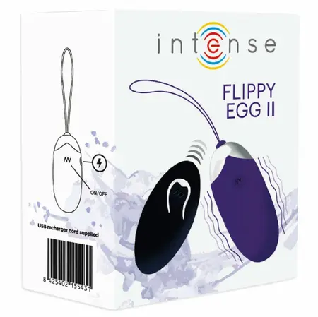 INTENSE Flippy II Vibrirajuće Jaje na Daljinski Upravljač, 12 Režima, USB, Ljubičasto, 70mm