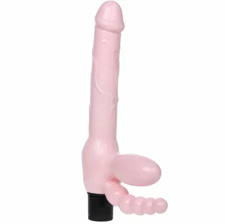 Baile TPR Strapless Harness with Vibration & Anal System 25.4cm Black