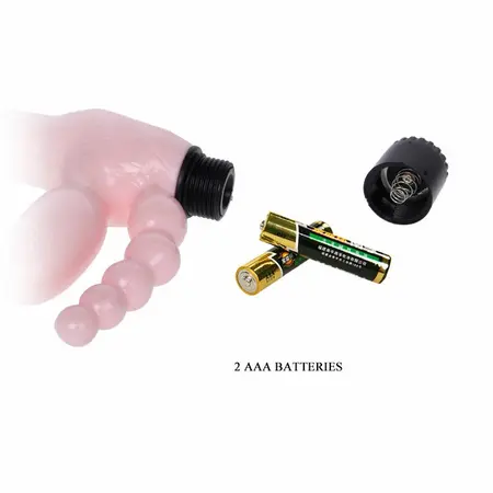 Baile TPR Strapless Harness with Vibration & Anal System 25.4cm Black