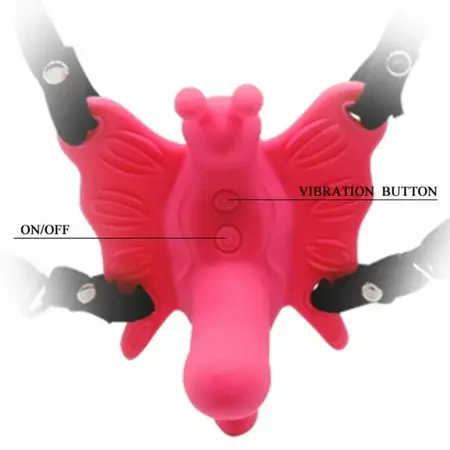 Baile Ultra Passionate Vibrating Butterfly Harness, 10 Modes, Silicone