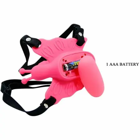 Baile Ultra Passionate Vibrating Butterfly Harness, 10 Modes, Silicone
