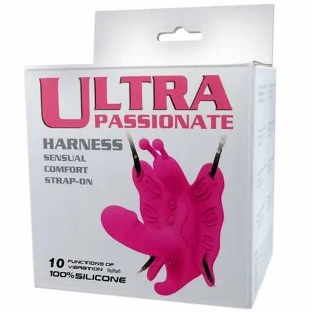 Baile Ultra Passionate Vibrating Butterfly Harness, 10 Modes, Silicone