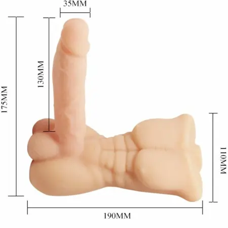 Baile Temptation Bigger Man Vibrating Torso Model, Multi-Speed, TPR/ABS