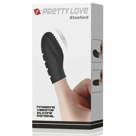 Pretty Love Flirtation Stanford Crni - Silikonski Vibrirajući Prsten za Prst