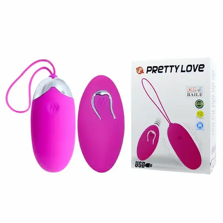 Pretty Love Berger 12-Režimski Daljinski Upravljivi Stimulator u Obliku Jajeta, Roze
