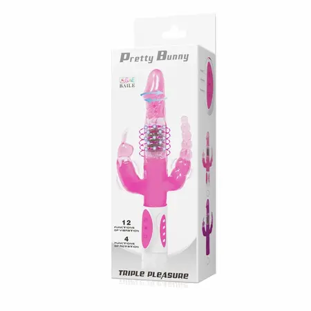 Baile Pretty Bunny Trostruki Rotator - Višezonski Vibracioni Sistem, Roze