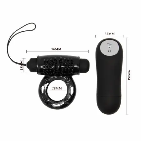 Baile Ring Wireless Remote Control Black 20-Mode Stimulation System