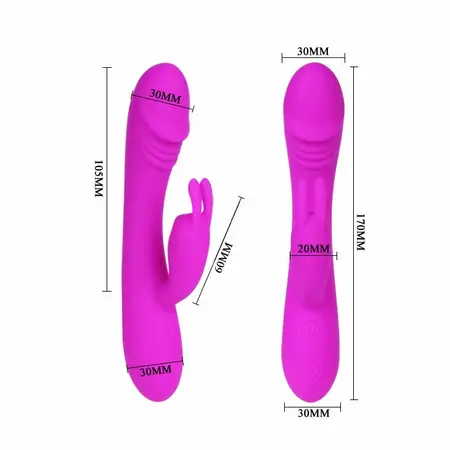 Pretty Love Hunter Intimate Dual Motor Silicone Device 30 Modes Pink