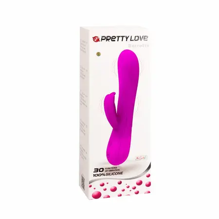 Pretty Love Barrette Dvomotorni Silikonski Intimni Sistem, 30 Režima, Ljubičasta