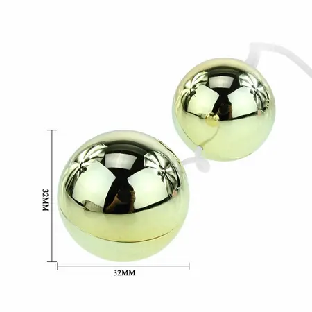 Baile Zlatne Vibrirajuće Kegel Kuglice sa Žičanim Daljinskim Upravljačem, 3,2 cm, Zlatne